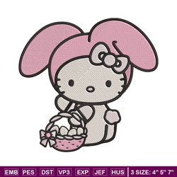 hello kitty easter embroidery design, hello kitty embroidery, embroidery file, anime embroidery, digital download