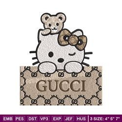hello kitty gucci embroidery design, gucci embroidery, embroidery file, logo shirt, sport embroidery, digital download.