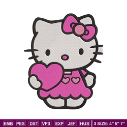 hello kitty heart embroidery design, hello kitty embroidery, embroidery file, anime embroidery, digital download
