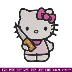 hello kitty knife embroidery design, hello kitty embroidery, embroidery file, anime embroidery, digital download.