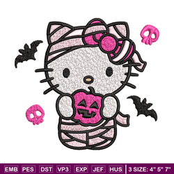 hello kitty mummy embroidery design, hello kitty embroidery, embroidery file, cartoon design, digital download.
