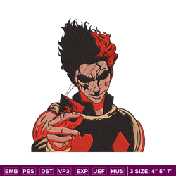 hisoka poster embroidery design, hxh embroidery, embroidery file, anime embroidery, anime shirt, digital download
