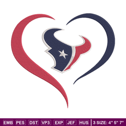 houston texans heart embroidery design, texans embroidery, nfl embroidery, logo sport embroidery, embroidery design.