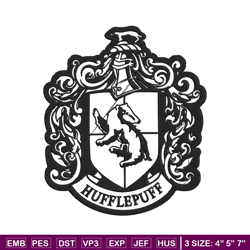 hufflepuff crest embroidery design, logo embroidery, embroidery file, logo shirt, embroidery design, digital download.