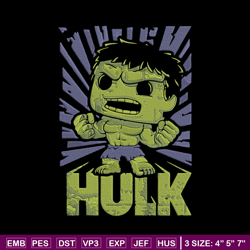 hulk chibi embroidery design, marvel embroidery, embroidery file, anime embroidery, anime shirt, digital download