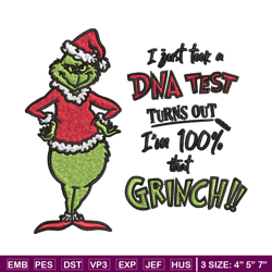 i just took a dna test grinch embroidery design, grinch christmas embroidery, grinch design, instant download.