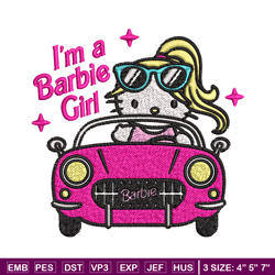i'm a barbie girl embroidery design, barbie logo embroidery, logo design, embroidery file, logo shirt, digital download.