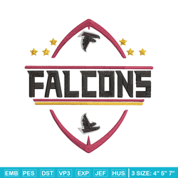 atlanta falcons ball embroidery design, falcons embroidery, nfl embroidery, logo sport embroidery, embroidery design.
