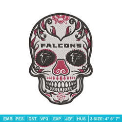 atlanta falcons skull embroidery design, falcons embroidery, nfl embroidery, logo sport embroidery, embroidery design.