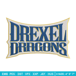 Drexel Dragons logo embroidery design, NCAA embroidery, Embroidery design,Logo sport embroidery,Sport embroidery
