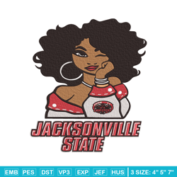 jacksonville state girl embroidery design, ncaa embroidery, embroidery design, logo sport embroidery, sport embroidery