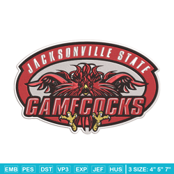 jacksonville state logo embroidery design, ncaa embroidery, sport embroidery, logo sport embroidery,embroidery design