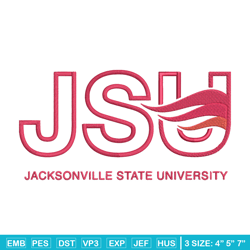 jacksonville state logo embroidery design, ncaa embroidery, sport embroidery,logo sport embroidery,embroidery design