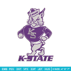 kanas state logo embroidery design, football embroidery, sport embroidery, logo sport embroidery, embroidery design