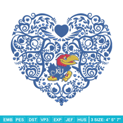 kansas jayhawks heart embroidery design, sport embroidery, logo sport embroidery, embroidery design,ncaa embroidery