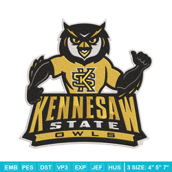 kennesaw state logo embroidery design, sport embroidery, logo sport embroidery, embroidery design,ncaa embroidery