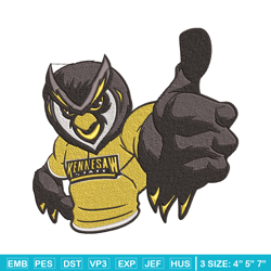 kennesaw state mascot embroidery design,ncaa embroidery, sport embroidery,logo sport embroidery,embroidery design