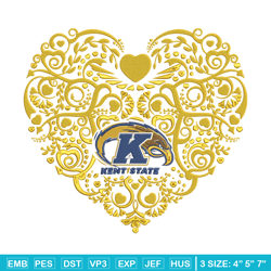 kent state heart embroidery design, sport embroidery, logo sport embroidery, embroidery design,ncaa embroidery