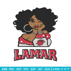 lamar university girl embroidery design, ncaa embroidery, embroidery design, logo sport embroidery,sport embroidery