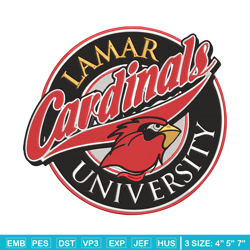 lamar university mascot embroidery design, ncaa embroidery, sport embroidery, logo sport embroidery, embroidery design