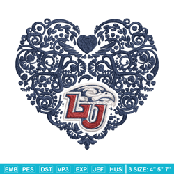 liberty university heart embroidery design, sport embroidery, logo sport embroidery, embroidery design, ncaa embroidery