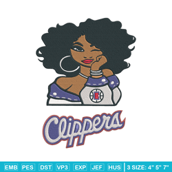 los angeles clippers girl embroidery design, nba embroidery, sport embroidery, embroidery design, logo sport embroidery