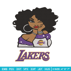 los angeles lakers girl embroidery design, nba embroidery, sport embroidery, embroidery design, logo sport embroidery