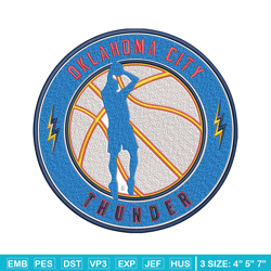 Oklahoma Thunder design embroidery design, NBA embroidery, Sport embroidery, Embroidery design, Logo sport embroidery.