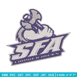 stephen f austin state logo embroidery design, ncaa embroidery, sport embroidery,logo sport embroidery,embroidery design