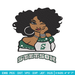 stetson hatters girl embroidery design, ncaa embroidery, embroidery design, logo sport embroidery,sport embroidery