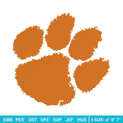 tiger paws logo embroidery design, ncaa embroidery, sport embroidery,logo sport embroidery,embroidery design