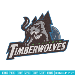 timberwolves logo embroidery design, nba embroidery, sport embroidery, embroidery design, logo sport embroidery