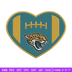 jacksonville jaguars heart embroidery design, jacksonville jaguars embroidery, nfl embroidery, logo sport embroidery. (2