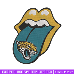 jacksonville jaguars tongue embroidery design, jacksonville jaguars embroidery, nfl embroidery, logo sport embroidery.