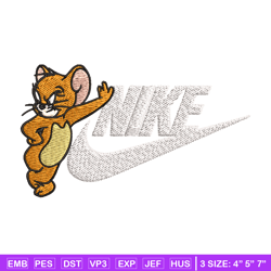 jerry cartoon nike embroidery design, jerry cartoon embroidery, nike design, embroidery file, instant download.