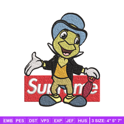 jimimy cricket supreme embroidery design, jimimy cricket embroidery, cartoon design, embroidery file, instant download.