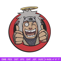 jiraiya circle embroidery design, naruto embroidery, embroidery file, anime embroidery, anime shirt, digital download