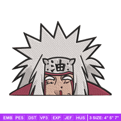 jiraiya peeker embroidery design, naruto embroidery, embroidery file, anime embroidery, anime shirt, digital download