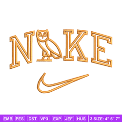 nike x owl embroidery design, owl embroidery, nike design, embroidery file, embroidery shirt, digital download