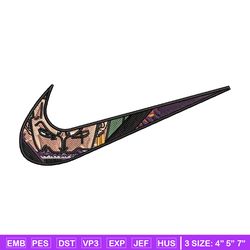 nike x zoro embroidery design, one piece embroidery, nike design, embroidery shirt, embroidery file, digital download