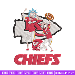 rick and morty kansas city chiefs embroidery design, kansas city chiefs embroidery, nfl embroidery, sport embroidery.