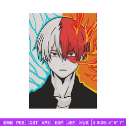 shouto poster embroidery design, mha embroidery, embroidery file, anime embroidery, anime shirt, digital download.