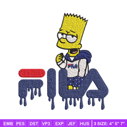 simpson fila embroidery design, simpson embroidery, cartoon design, embroidery file, fila logo, instant download.