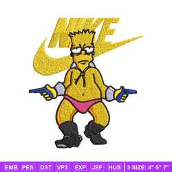 simpson funny nike embroidery design, cartoon embroidery, nike design, embroidery file, cartoon shirt, instant download.