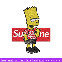 simpson supreme embroidery design, simpson embroidery, cartoon design, embroidery file, cartoon shirt, instant download.