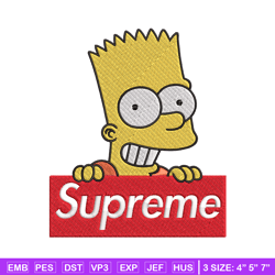 simpson supreme embroidery design, simpson embroidery, cartoon design, embroidery file, logo shirt, instant download.