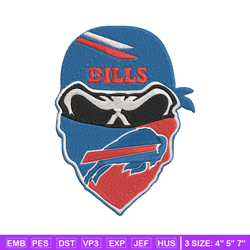 skull buffalo bills embroidery design, buffalo bills embroidery, nfl embroidery, sport embroidery, embroidery design.