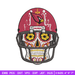 skull helmet arizona cardinals embroidery design, arizona cardinals embroidery, nfl embroidery, logo sport embroidery.