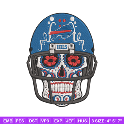 skull helmet buffalo bills embroidery design, bills embroidery, nfl embroidery, sport embroidery, embroidery design.