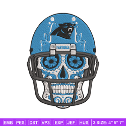 skull helmet carolina panthers embroidery design, carolina panthers embroidery, nfl embroidery, logo sport embroidery.